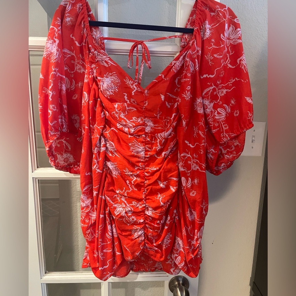 Ava & Viv Red Floral Shirt